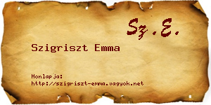 Szigriszt Emma névjegykártya