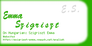 emma szigriszt business card